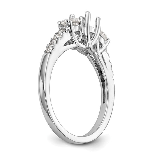 3 Stone Diamond Semi-Mount Engagement Rings