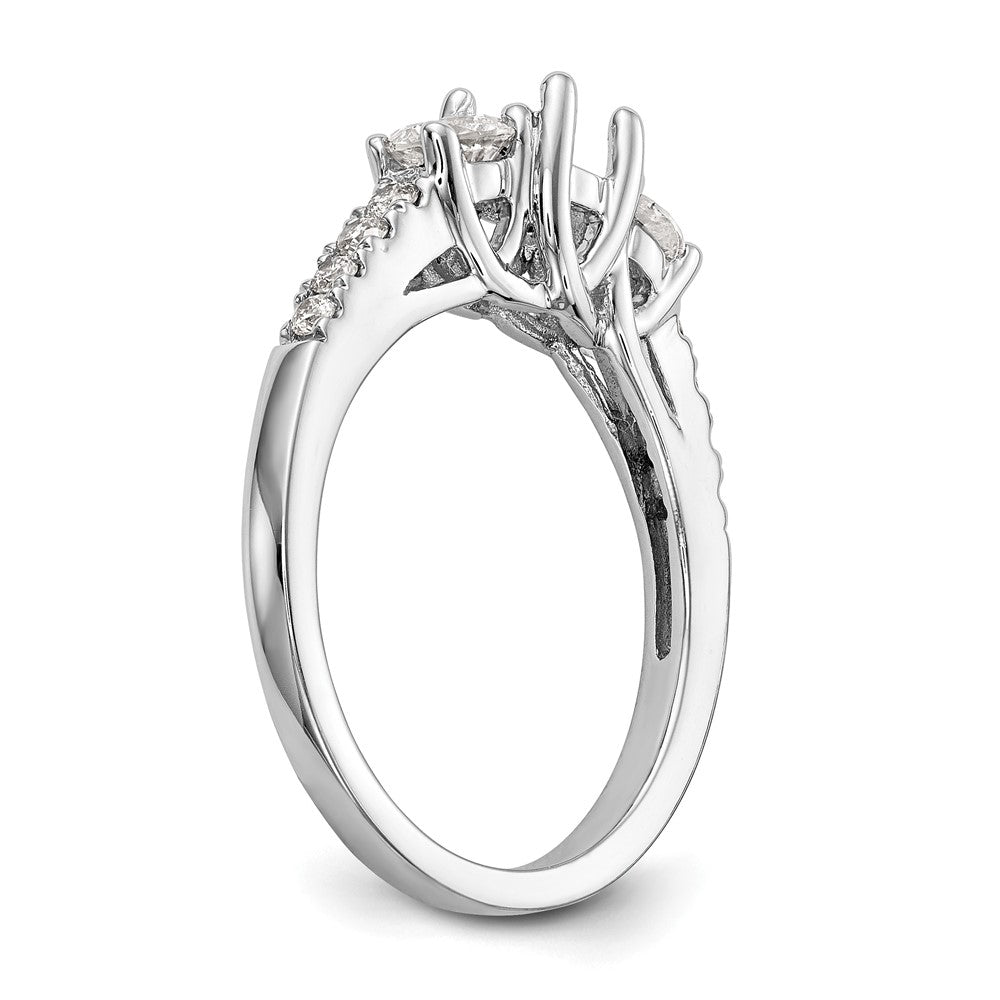 3 Stone Diamond Semi-Mount Engagement Rings