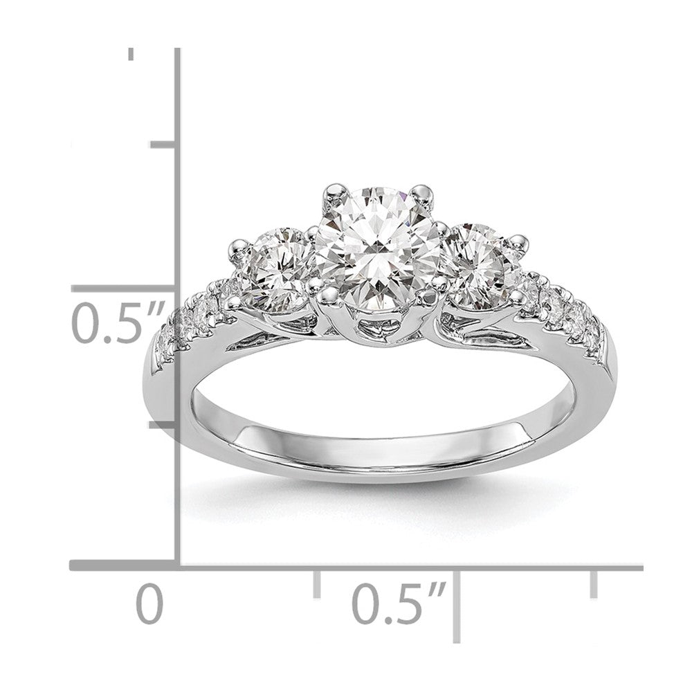 3 Stone Diamond Semi-Mount Engagement Rings