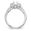 3 Stone Diamond Semi-Mount Engagement Rings