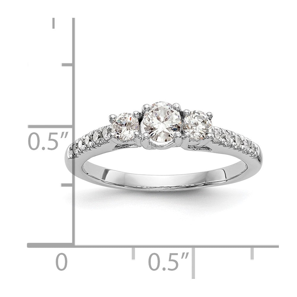3 Stone Diamond Semi-Mount Engagement Rings