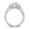 3 Stone Diamond Semi-Mount Engagement Rings