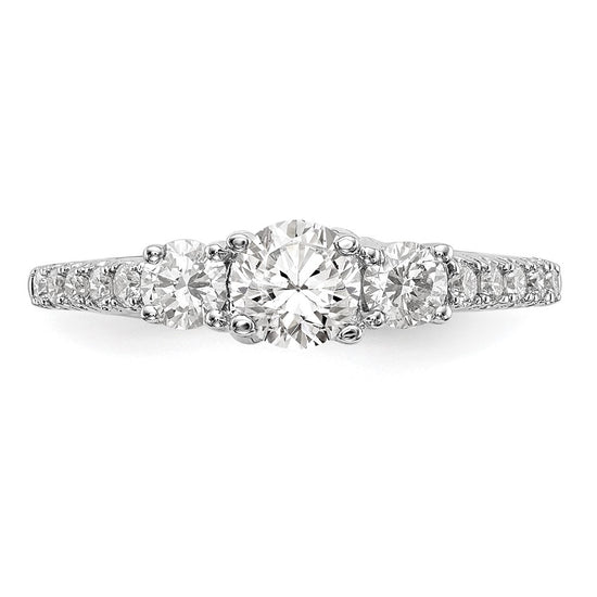 3 Stone Diamond Semi-Mount Engagement Rings