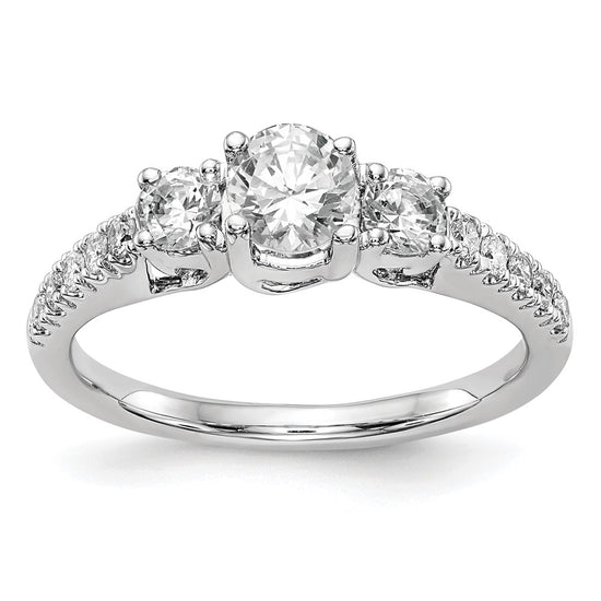 3 Stone Diamond Semi-Mount Engagement Rings