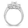 3 Stone Diamond Semi-Mount Engagement Rings