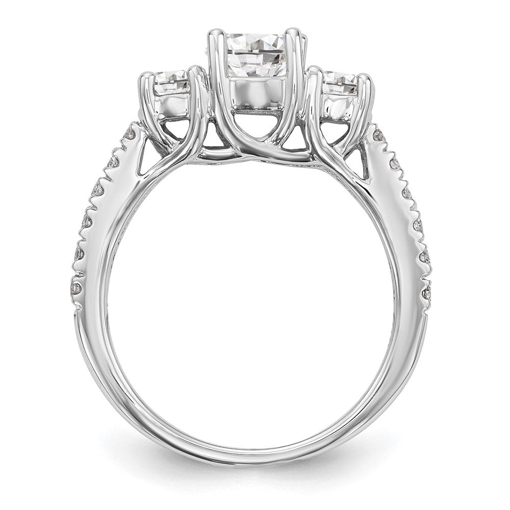 3 Stone Diamond Semi-Mount Engagement Rings