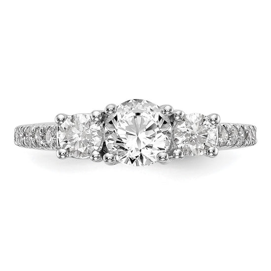 3 Stone Diamond Semi-Mount Engagement Rings