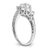 3 Stone Diamond Semi-Mount Engagement Rings