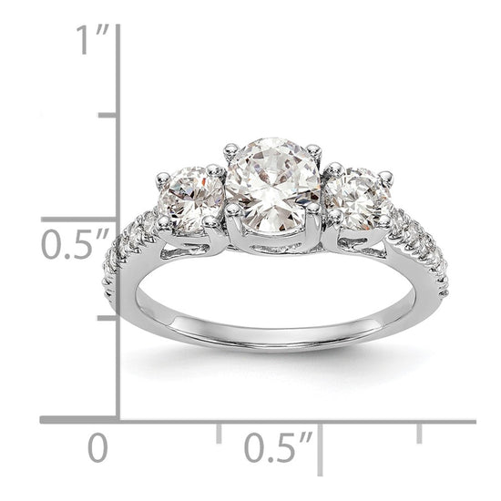 3 Stone Diamond Semi-Mount Engagement Rings