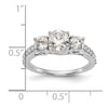 3 Stone Diamond Semi-Mount Engagement Rings