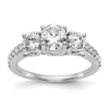 3 Stone Diamond Semi-Mount Engagement Rings