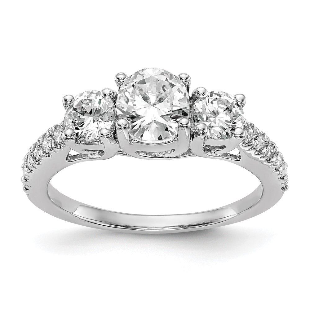 3 Stone Diamond Semi-Mount Engagement Rings