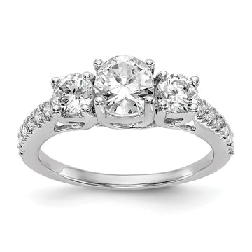 3 Stone Diamond Semi-Mount Engagement Rings