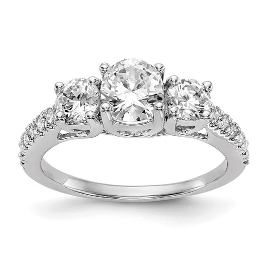 3 Stone Diamond Semi-Mount Engagement Rings