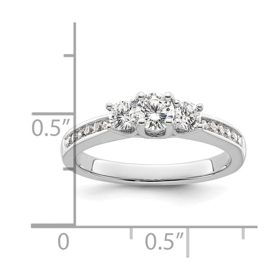 3 Stone Diamond Semi-Mount Engagement Rings