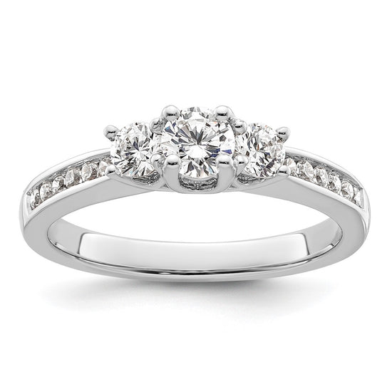 3 Stone Diamond Semi-Mount Engagement Rings