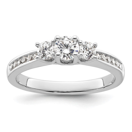 3 Stone Diamond Semi-Mount Engagement Rings