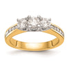 3 Stone Diamond Semi-Mount Engagement Rings