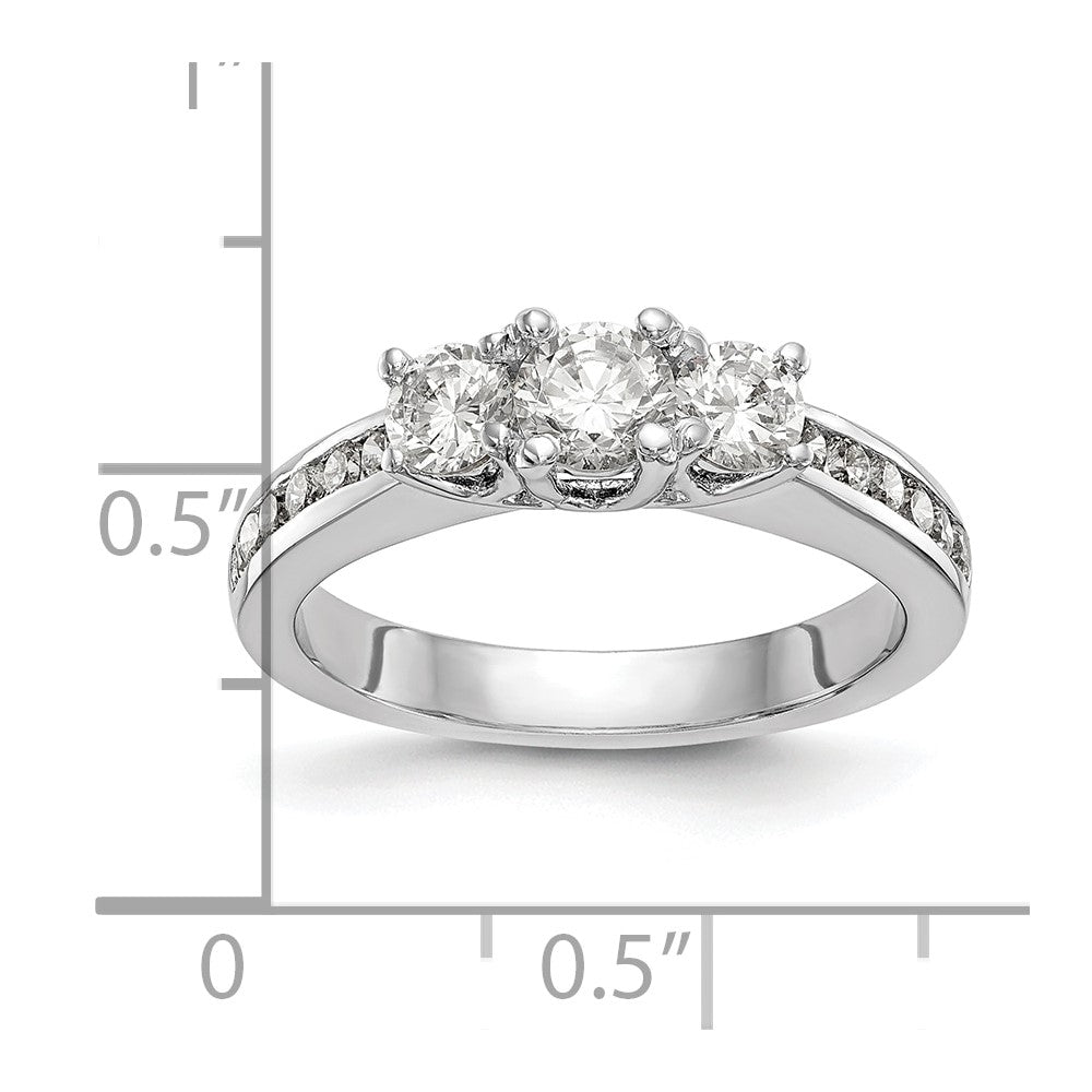3 Stone Diamond Semi-Mount Engagement Rings