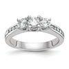 3 Stone Diamond Semi-Mount Engagement Rings