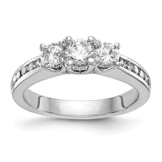 3 Stone Diamond Semi-Mount Engagement Rings