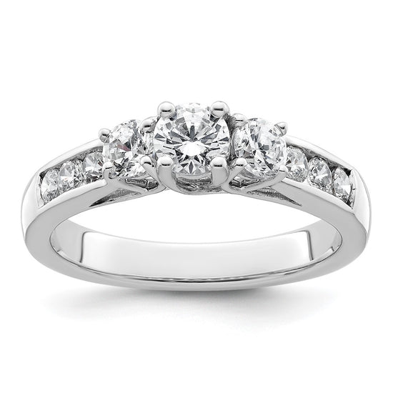 3 Stone Diamond Semi-Mount Engagement Rings