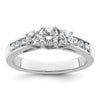 3 Stone Diamond Semi-Mount Engagement Rings
