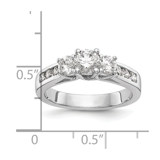 3 Stone Diamond Semi-Mount Engagement Rings