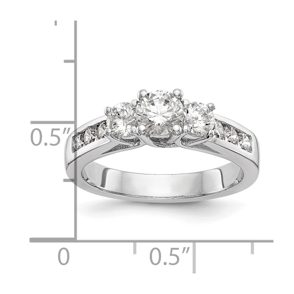 3 Stone Diamond Semi-Mount Engagement Rings