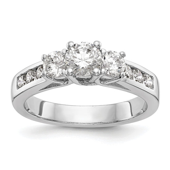 3 Stone Diamond Semi-Mount Engagement Rings