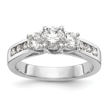 3 Stone Diamond Semi-Mount Engagement Rings