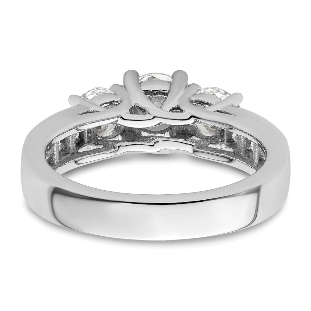 3 Stone Diamond Semi-Mount Engagement Rings