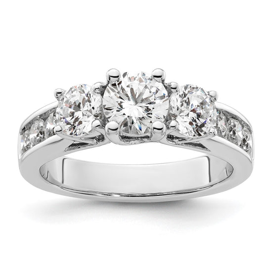 3 Stone Diamond Semi-Mount Engagement Rings