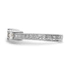 14K White Gold 3-Stone (Holds 5.2mm Round Center) Includes 2-4.1mm Round Side Diamonds Semi-Mount Engagement Ring