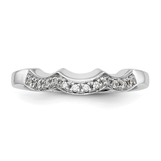 14k White Gold 1/8 carat Lab Grown Diamond VS/SI+ G+ Complete Wedding Band