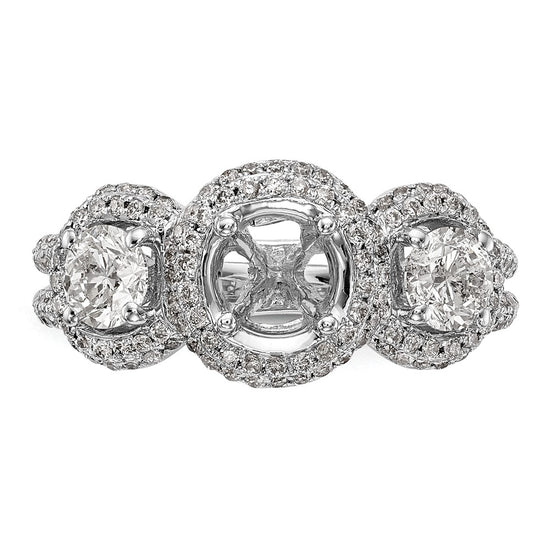 3 Stone Diamond Semi-Mount Engagement Rings