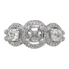 3 Stone Diamond Semi-Mount Engagement Rings