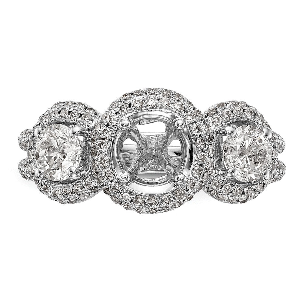 3 Stone Diamond Semi-Mount Engagement Rings