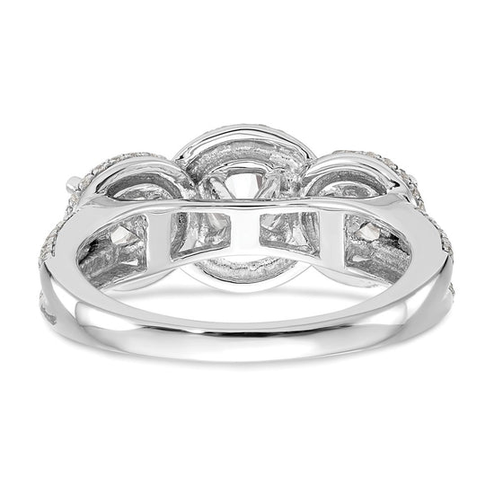 3 Stone Diamond Semi-Mount Engagement Rings