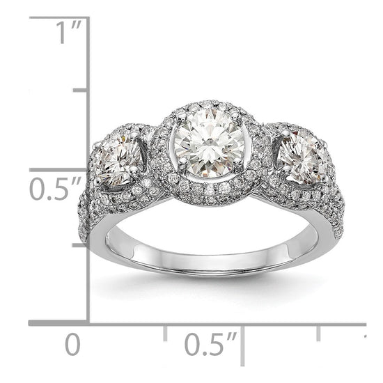 3 Stone Diamond Semi-Mount Engagement Rings