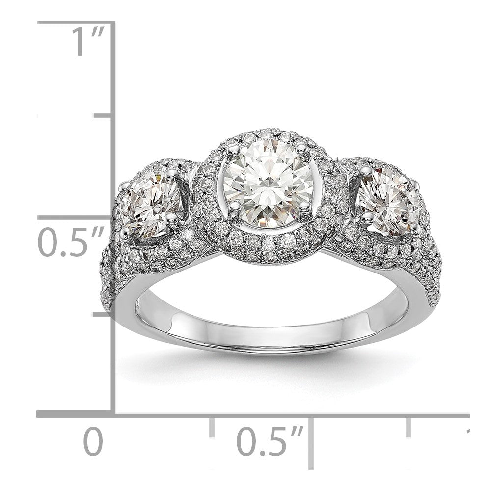 3 Stone Diamond Semi-Mount Engagement Rings