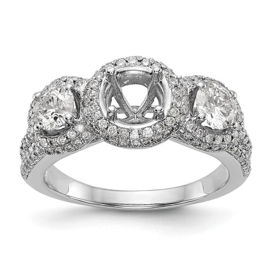 3 Stone Diamond Semi-Mount Engagement Rings