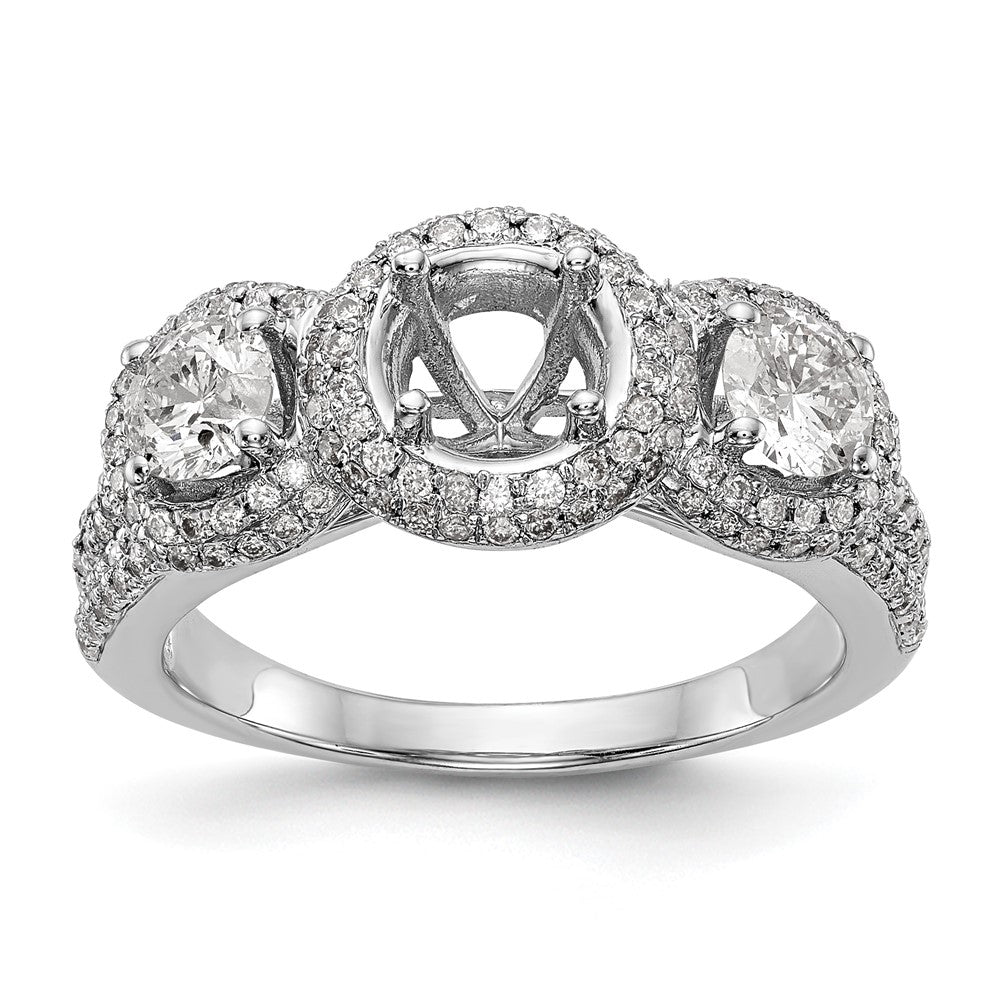 3 Stone Diamond Semi-Mount Engagement Rings