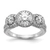 3 Stone Diamond Semi-Mount Engagement Rings