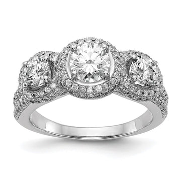 3 Stone Diamond Semi-Mount Engagement Rings
