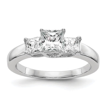 3 Stone Diamond Semi-Mount Engagement Rings