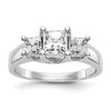 3 Stone Diamond Semi-Mount Engagement Rings