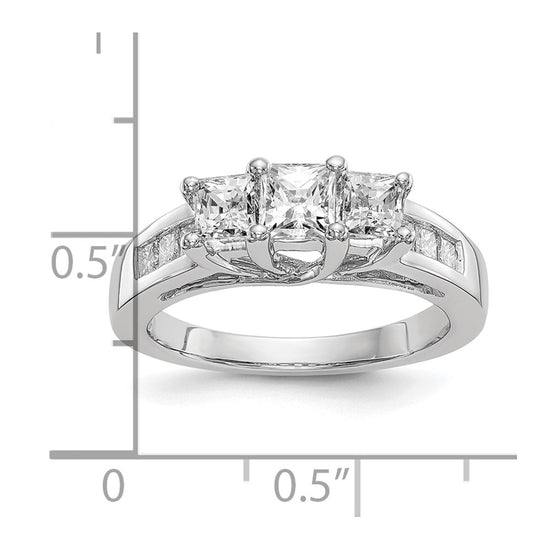 3 Stone Diamond Semi-Mount Engagement Rings