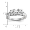 3 Stone Diamond Semi-Mount Engagement Rings