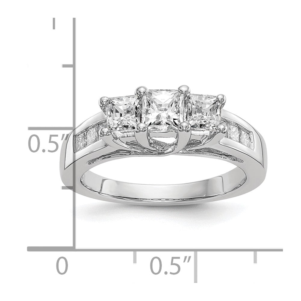 3 Stone Diamond Semi-Mount Engagement Rings